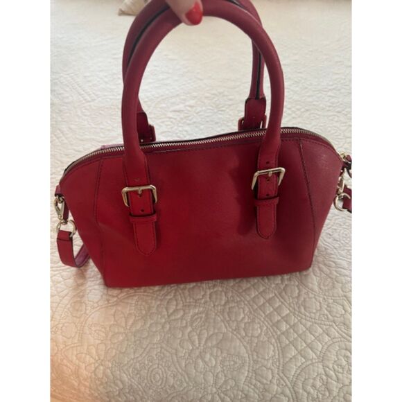 Kate Spade Cove Street Pillbox Red Leather Pippa Satchel Purse Handbag
